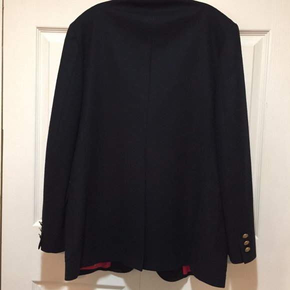 PENDLETON PURE VIRGIN WOOL BLAZER JACKET NAVY BLUE GOLD TONE BUTTONS MENS 42 - Picture 4 of 9